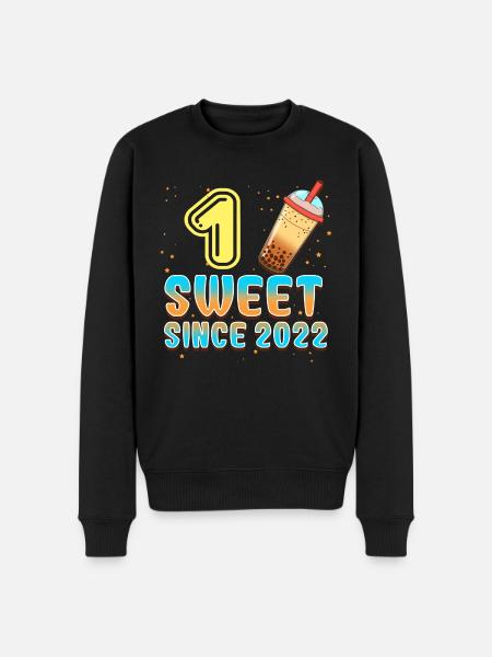 1st Birthday Bubble Tea - Men's Premium Organic Jumper - black