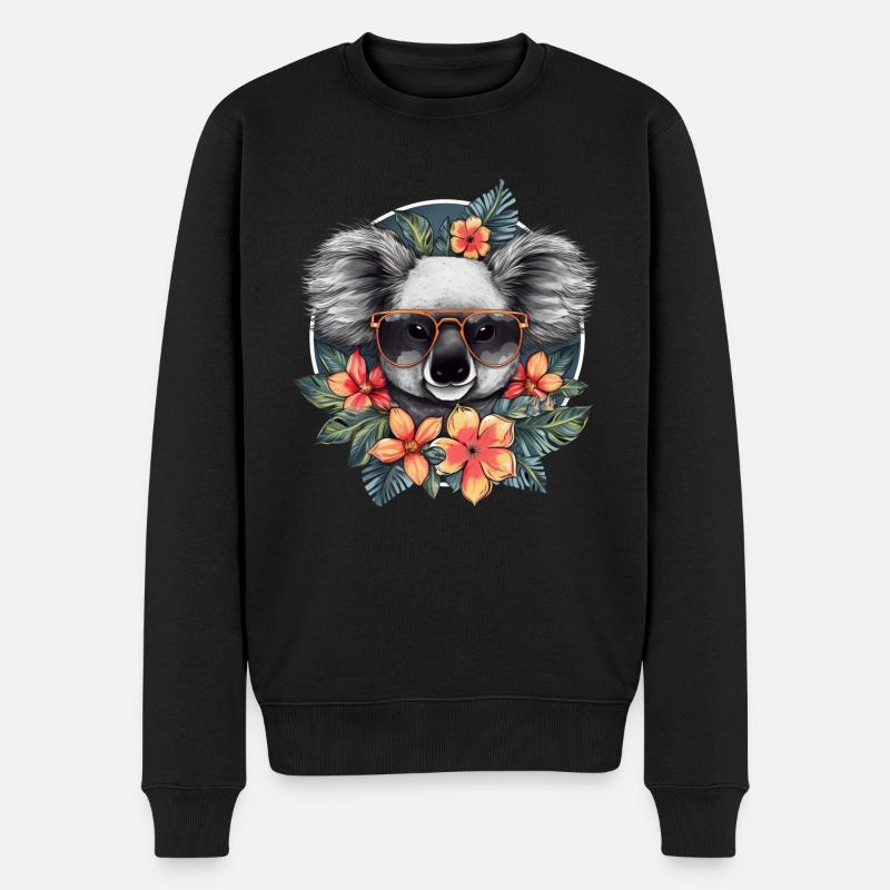 Süßer Koala - Männer Premium Bio Pullover - Schwarz