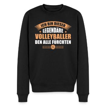 Volleyballer den alle fürchten Volleyball - Männer Premium Bio Pullover - Schwarz - Vorne - Nico (187cm)