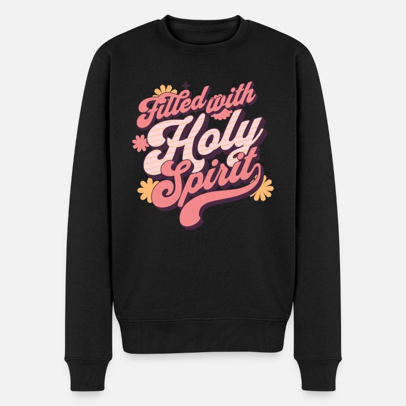Rempli de Saint Retro Pink - Pull Premium bio Homme - noir