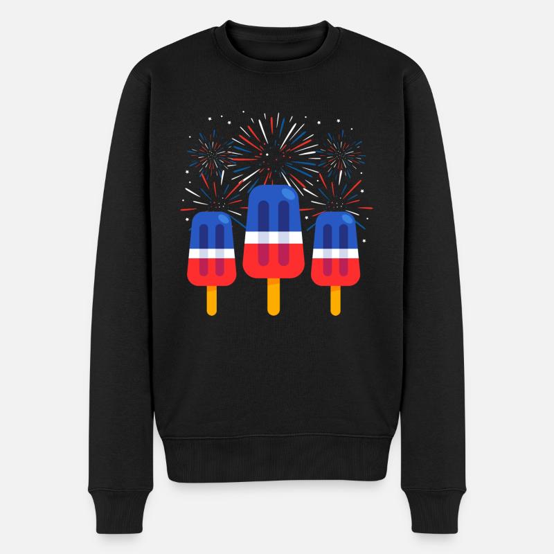 Popsicle Patriotic - Männer Premium Bio Pullover - Schwarz
