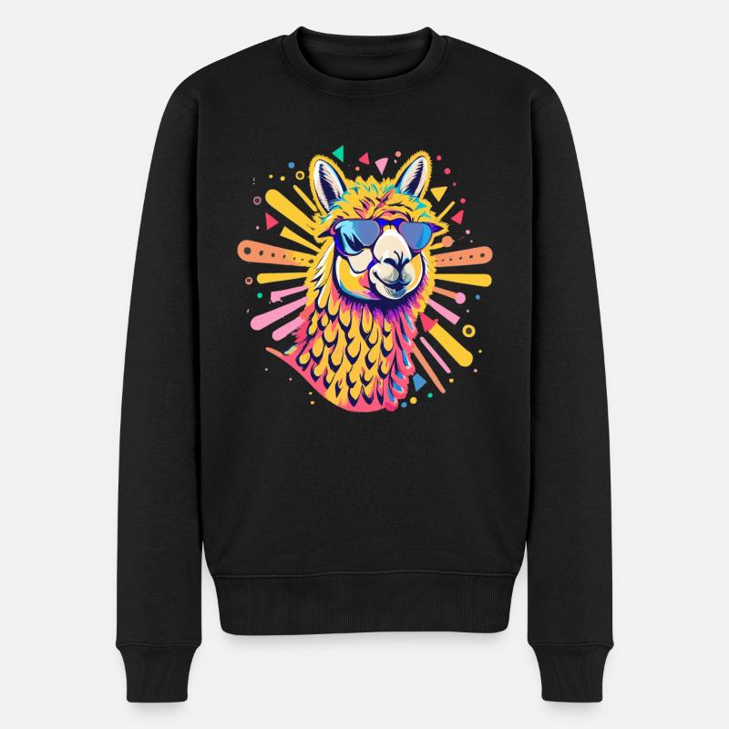Alpaga Pop Art - Pull Premium bio Homme - noir