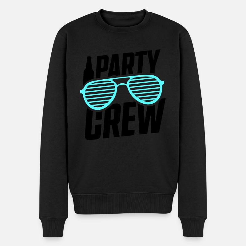 party crew - Männer Premium Bio Pullover - Schwarz