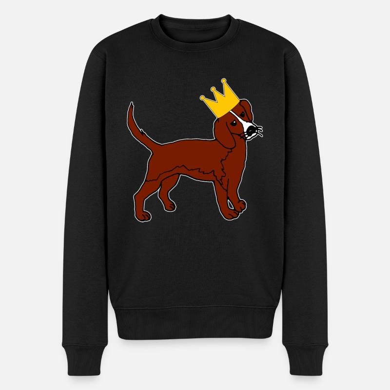 Hundekönig Krone Herrchen Frauchen - Männer Premium Bio Pullover - Schwarz