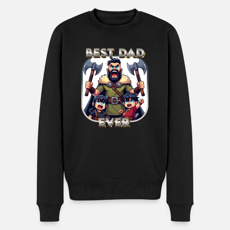 Best Dad Ever - Männer Premium Bio Pullover - Schwarz