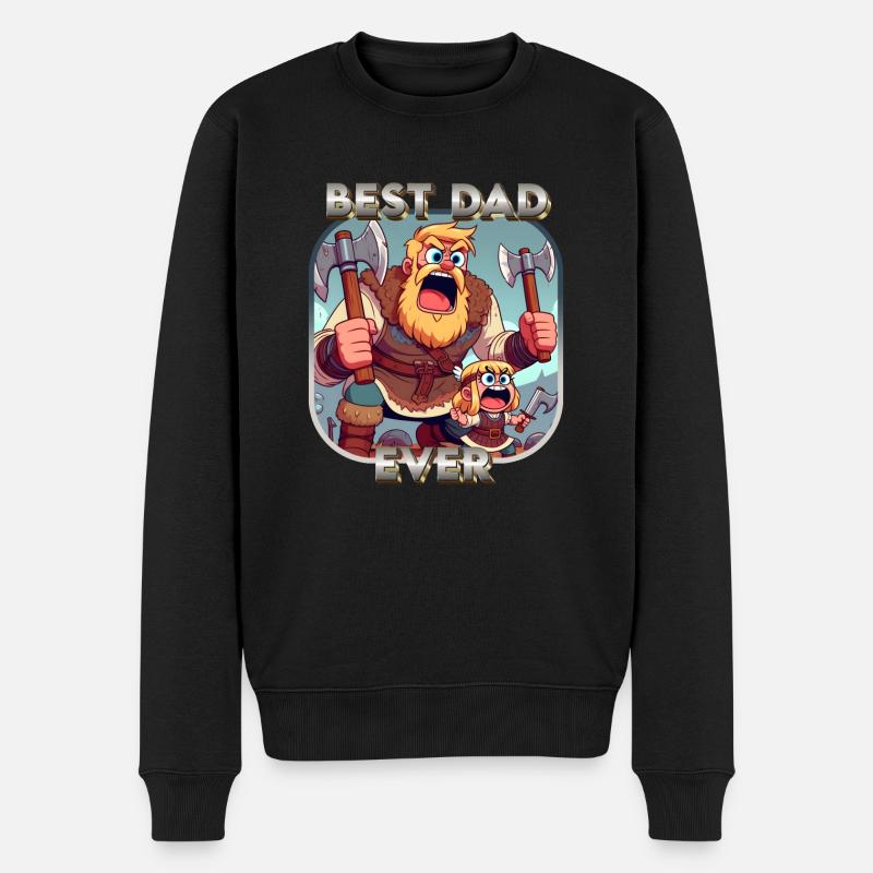 Best Dad Ever - Männer Premium Bio Pullover - Schwarz