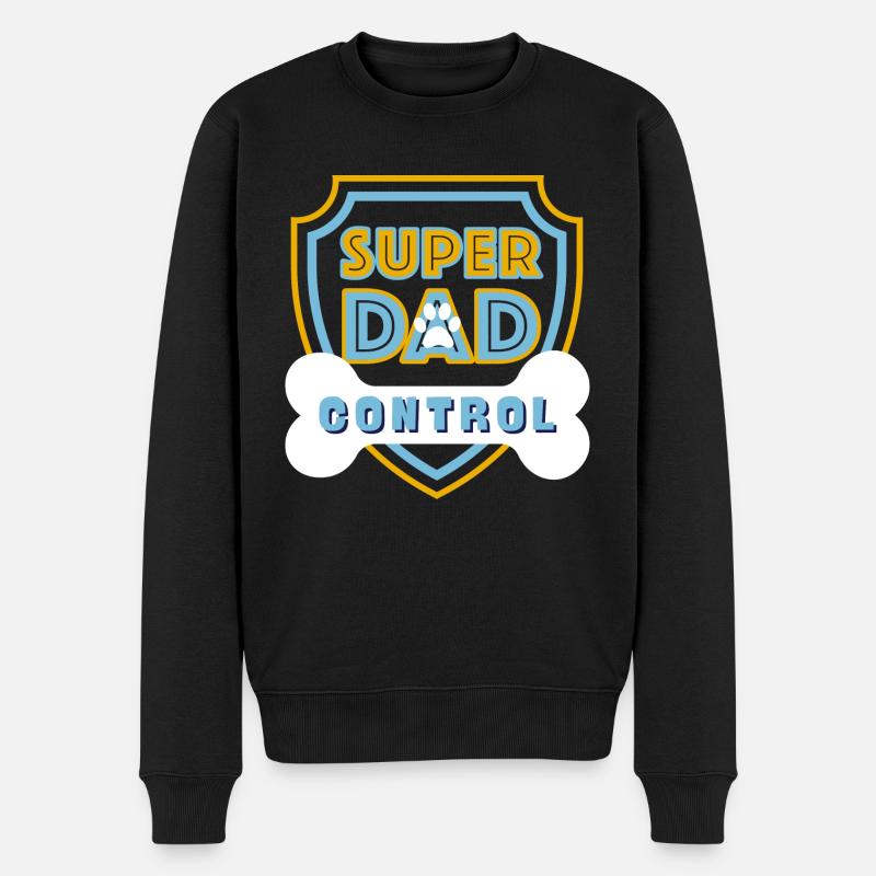 Super Dad Control Bleu Clair - Pull Premium bio Homme - noir