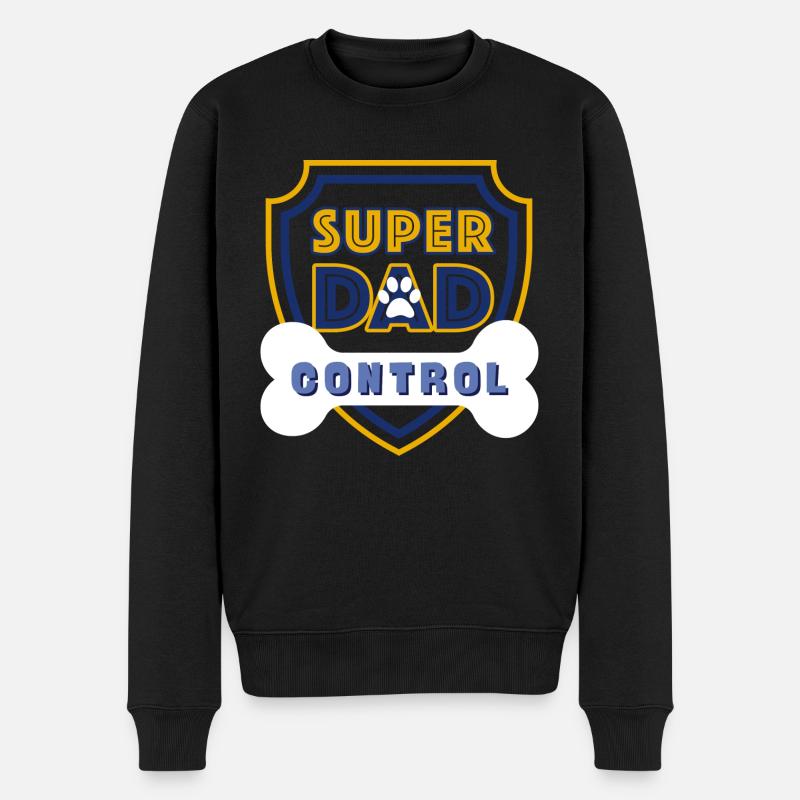 Super Dad Control Dark Blue - Männer Premium Bio Pullover - Schwarz