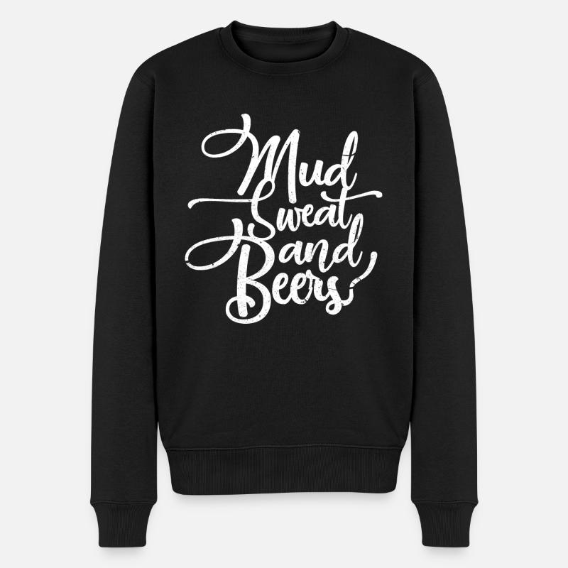 Mud sweat and beers - Männer Premium Bio Pullover - Schwarz