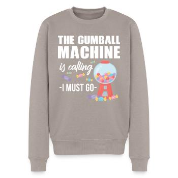 The gumball machine is calling I must go Design - Männer Premium Bio Pullover - Taupe - Vorne - Nico (187cm)