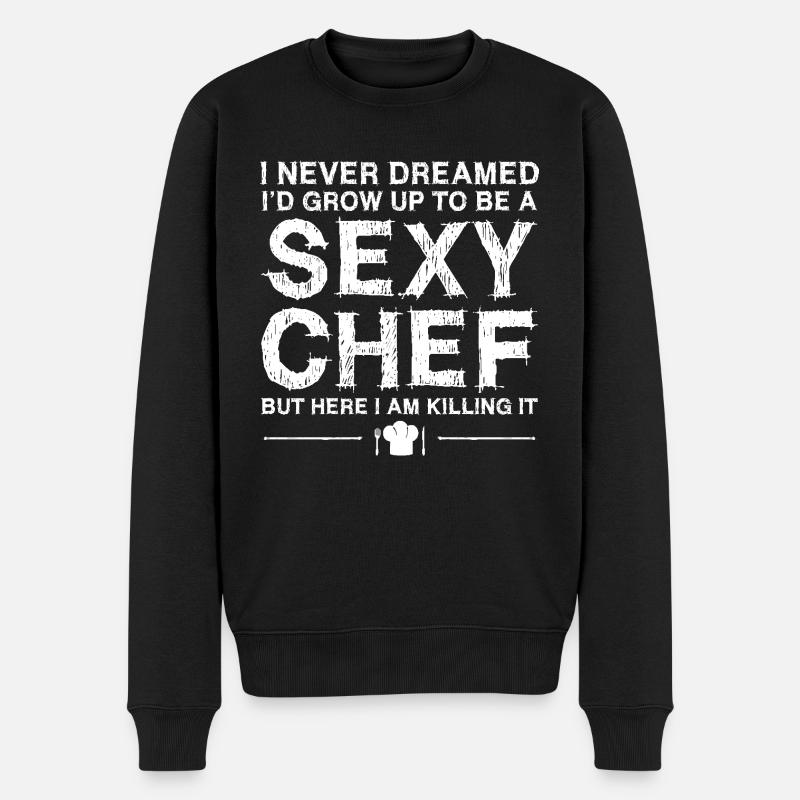 Chef Sexy Cooking - Männer Premium Bio Pullover - Schwarz