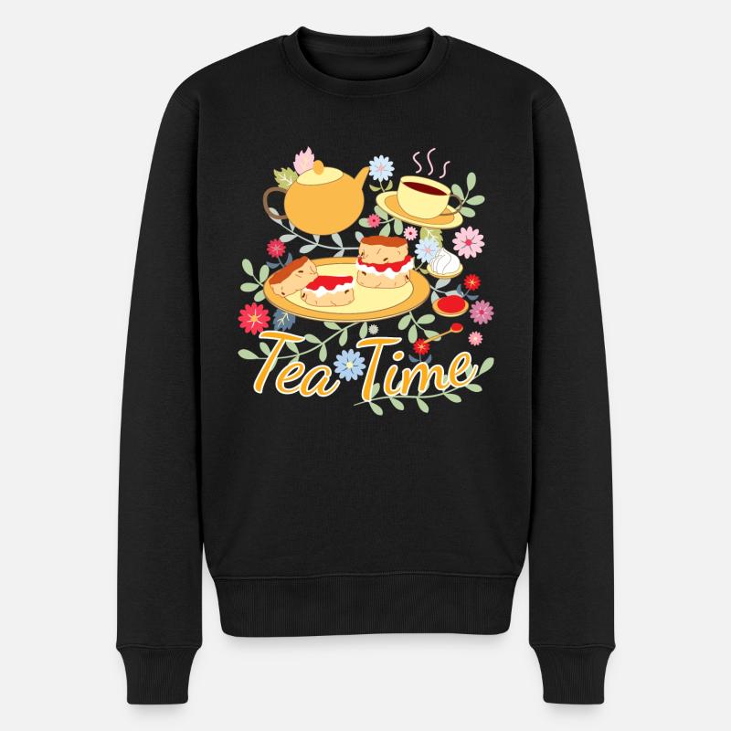 Teezeit - Männer Premium Bio Pullover - Schwarz