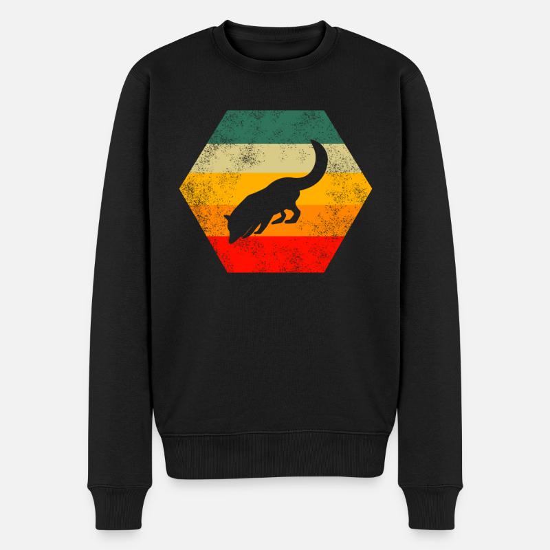 Renard Grunge Rétro - Pull Premium bio Homme - noir