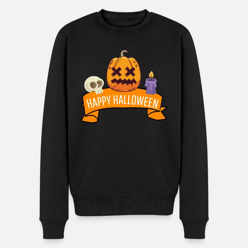 Citrouille Joyeux Halloween - Pull Premium bio Homme - noir