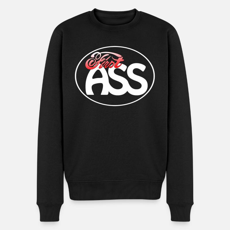 First Ass Logo - Frame - FA03 - Männer Premium Bio Pullover - Schwarz