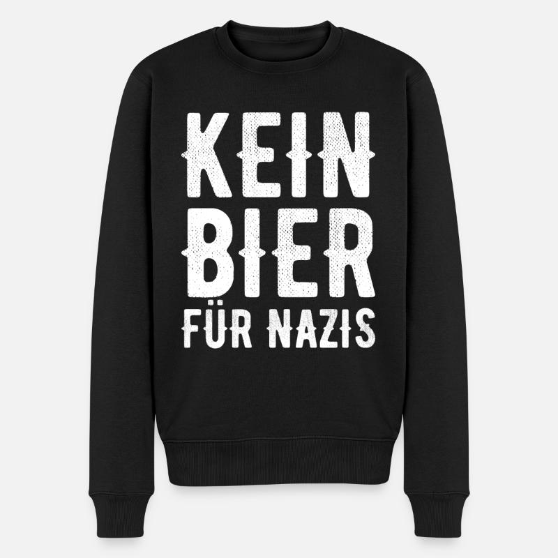 kein Bier für Nazis Geschenk - Männer Premium Bio Pullover - Schwarz