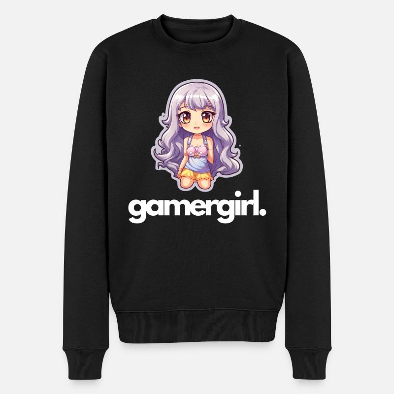 Gamergirl - Männer Premium Bio Pullover - Schwarz