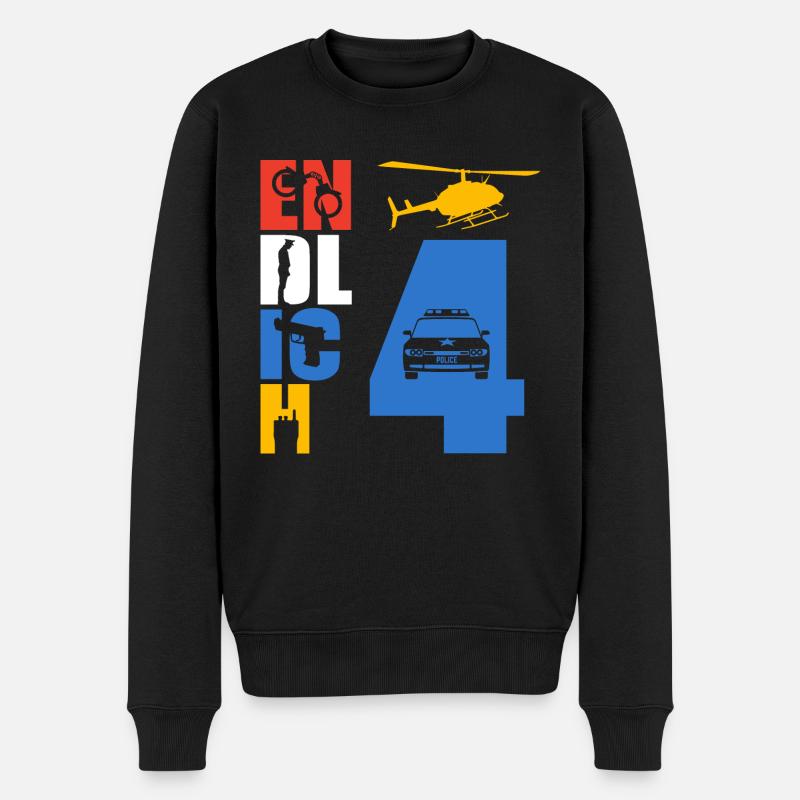 Endlich 4 Polizei - Männer Premium Bio Pullover - Schwarz