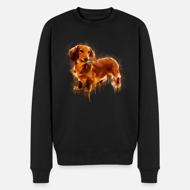 Dessin de teckel - Pull Premium bio Homme - noir