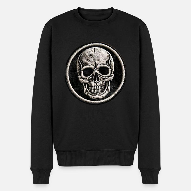 Schädel - Männer Premium Bio Pullover - Schwarz