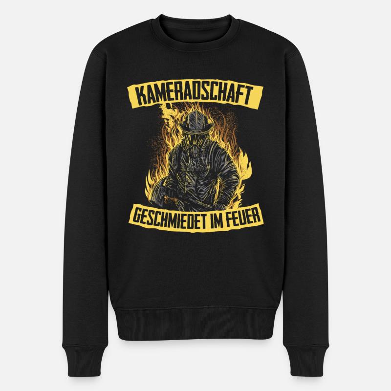 Feuerwehr Kameradschaft Feuerwehrmann - Männer Premium Bio Pullover - Schwarz