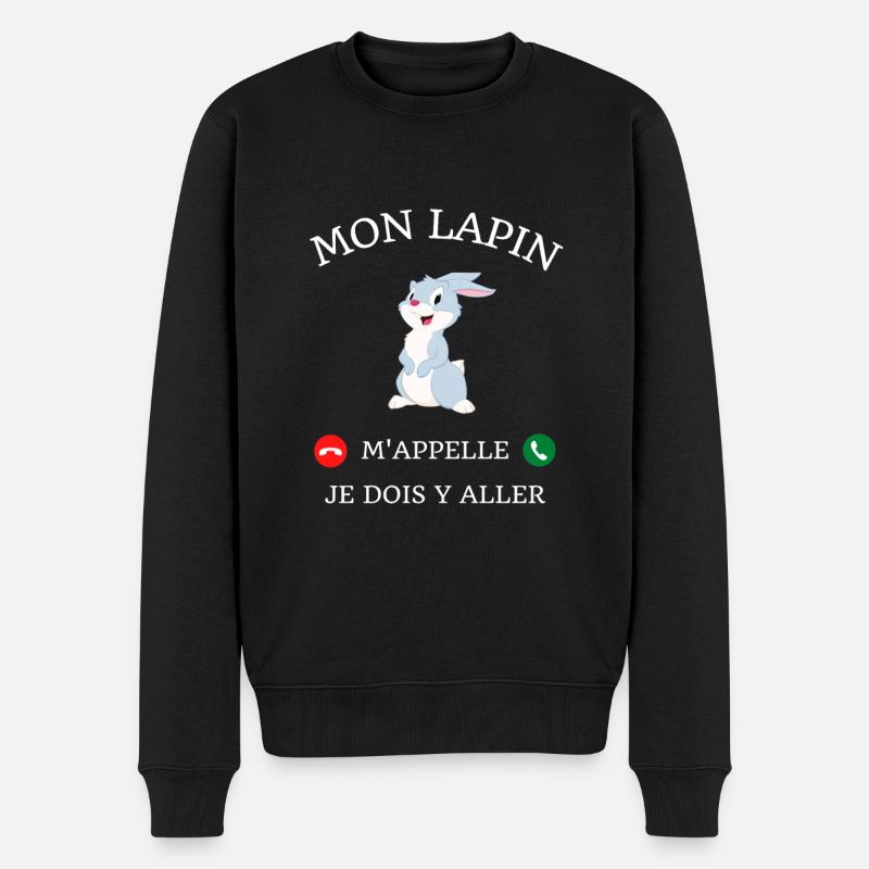 t shirt mon lapin m'appelle humour lapin drole - Pull Premium bio Homme - noir
