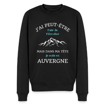 dans ma tete auvergne humour auvergnat cadeau - Pull Premium bio Homme - noir - Devant - Nico (187cm)