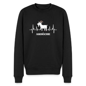 battement Ardèche homme humour ardéchois cadeau - Pull Premium bio Homme - noir - Devant - Nico (187cm)