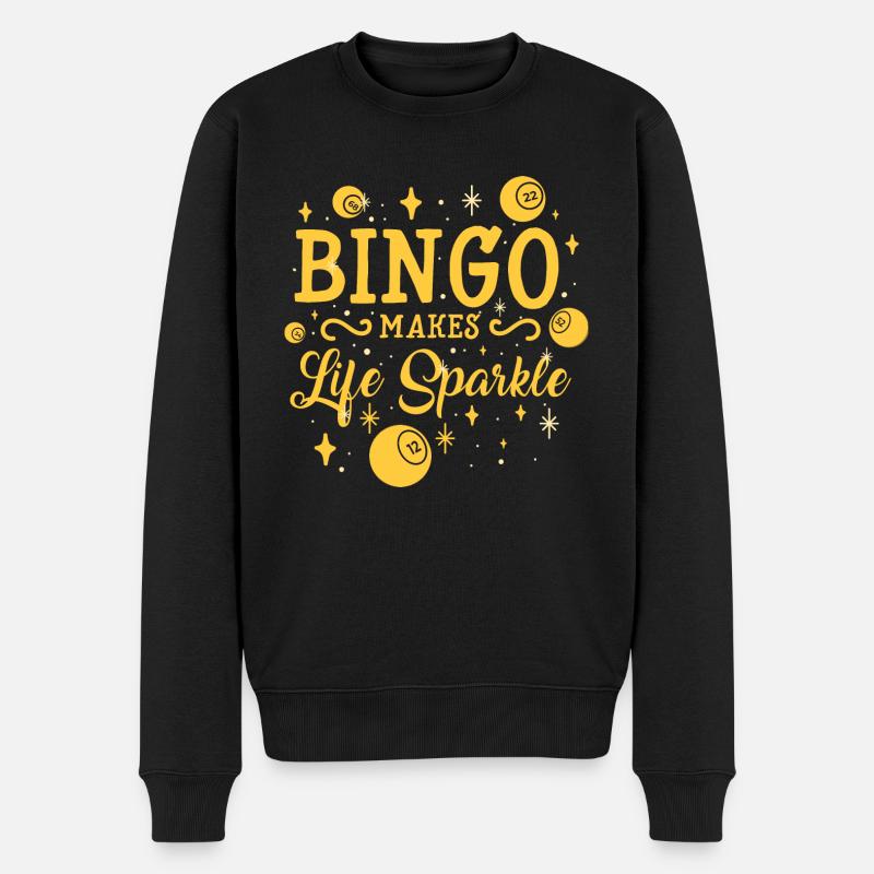Bingo Makes Life Sparkle - Männer Premium Bio Pullover - Schwarz