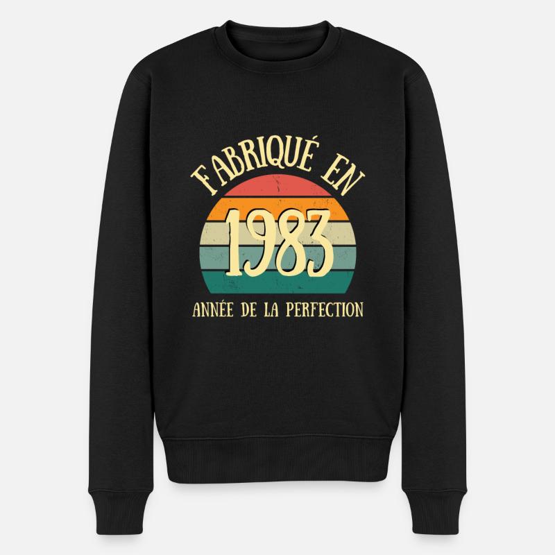 fabrique en 1983 vintage idée cadeau anniversaire - Pull Premium bio Homme - noir