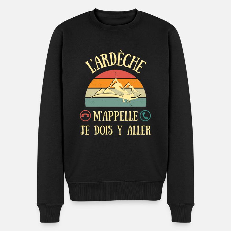 l'ardèche m'appelle humour ardéchois idée cadeau - Pull Premium bio Homme - noir