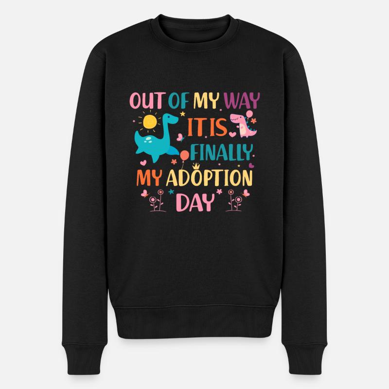 Aus dem Weg, es ist Adoptionstag, endlich Adoption - Männer Premium Bio Pullover - Schwarz