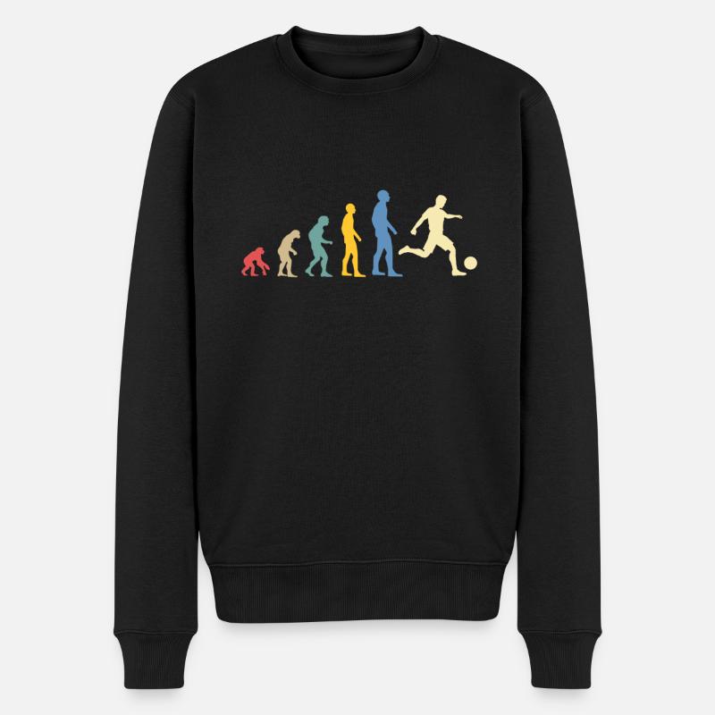 Evolution Fußball Mann Humor Fußball Geschenkidee - Männer Premium Bio Pullover - Schwarz