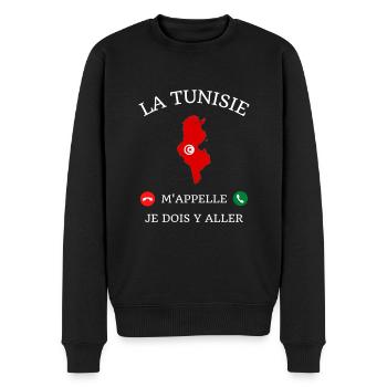 tunisie m'appelle homme humour tunisien cadeau - Pull Premium bio Homme - noir - Devant - Nico (187cm)
