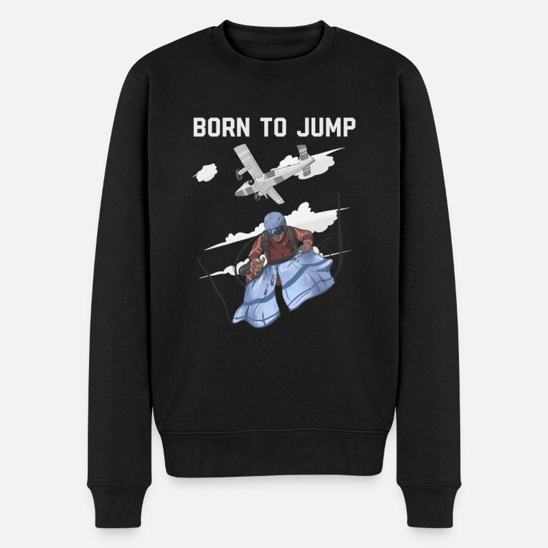 Parachutisme, né pour sauter - Pull Premium bio Homme - noir