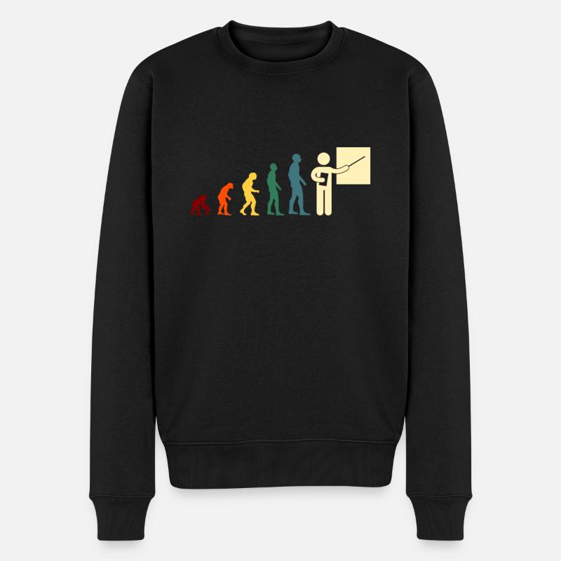 evolution prof homme humour maître d école cadeau - Pull Premium bio Homme - noir