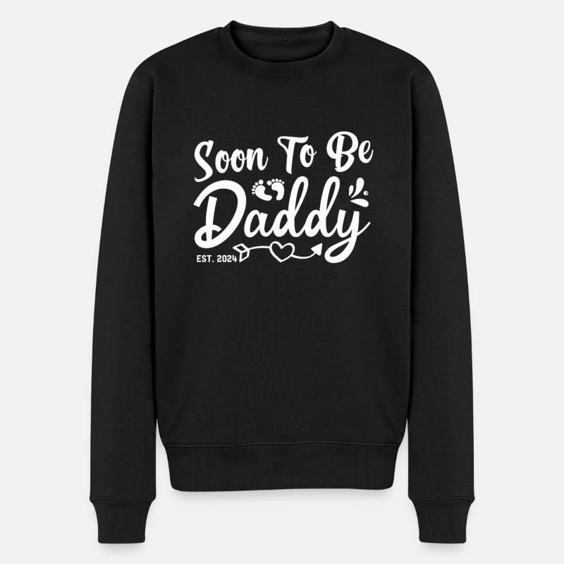 Bald Papa 2024, werdender Papa, frischgebackener Vater - Männer Premium Bio Pullover - Schwarz