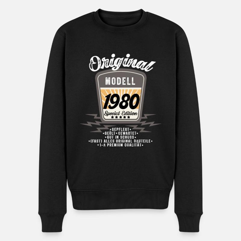 Modell 1980 - Männer Premium Bio Pullover - Schwarz