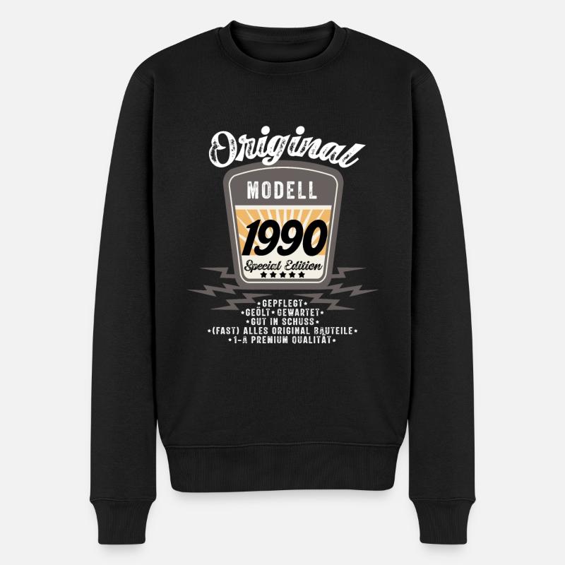 Modell 1990 - Männer Premium Bio Pullover - Schwarz
