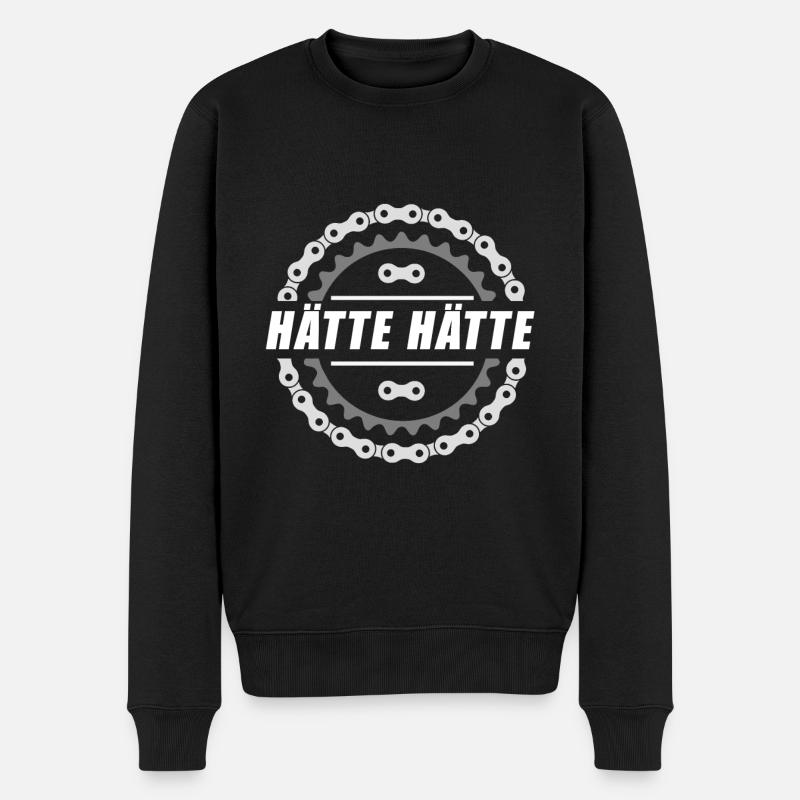 Hätte hätte Fahrradkette - Männer Premium Bio Pullover - Schwarz