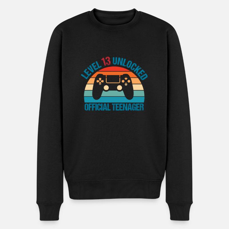 Level 13 Unlocked - Männer Premium Bio Pullover - Schwarz