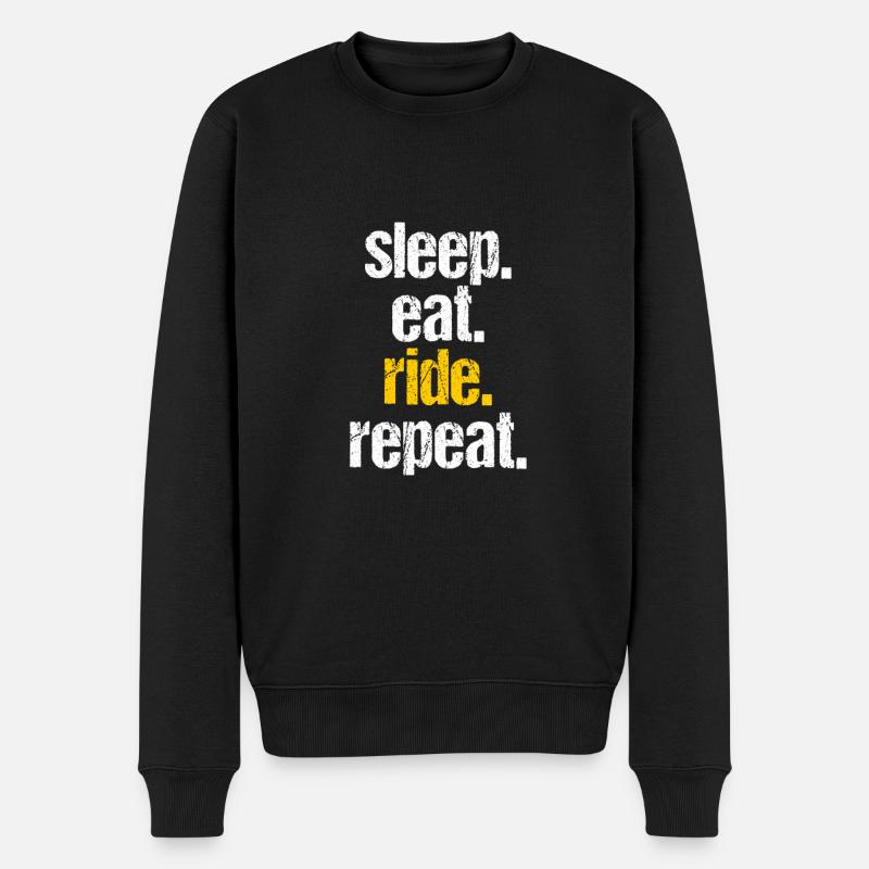 sleep eat ride repeat - Männer Premium Bio Pullover - Schwarz