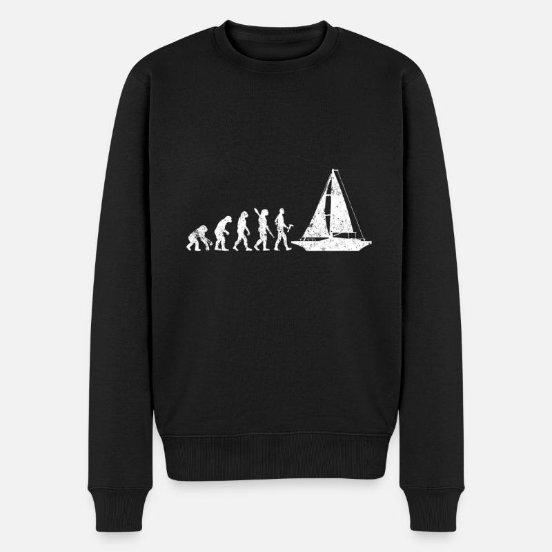 Segler Evolution Geschenk für Segler - Männer Premium Bio Pullover - Schwarz
