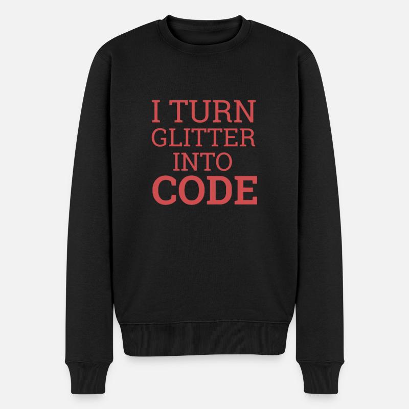 « Code à paillettes | Programmeur » - Pull Premium bio Homme - noir
