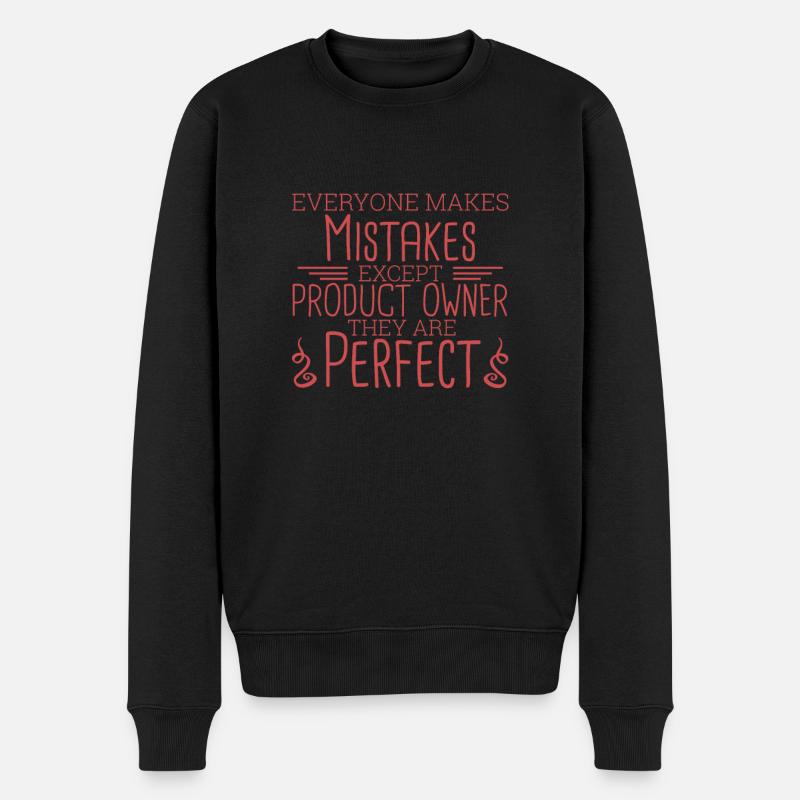 "Product Owner Perfect | "Scrum Master"" - Männer Premium Bio Pullover - Schwarz
