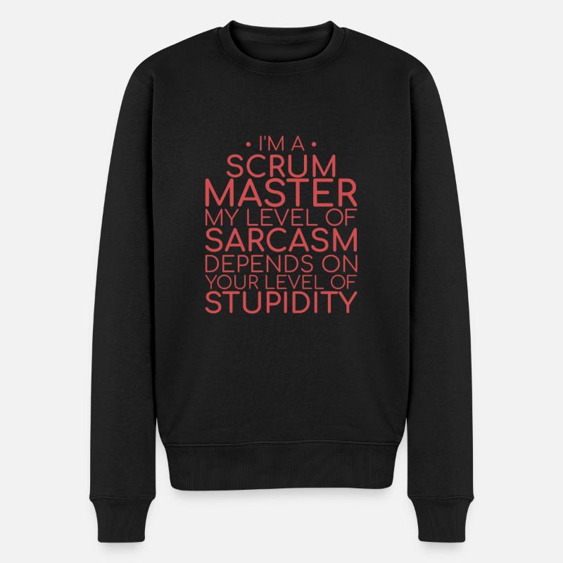"Scrum Master Sarcasm | "Scrum Master"" - Männer Premium Bio Pullover - Schwarz