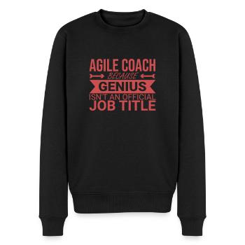 « Agile Coach Genius | Agile » - Pull Premium bio Homme - noir - Devant - Nico (187cm)