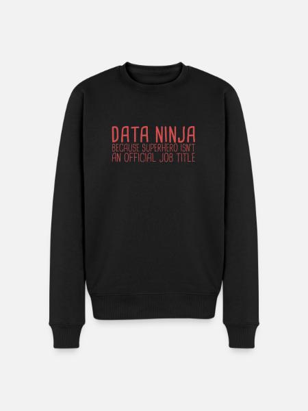 "Data Ninja Superhero | Data Science" - Männer Premium Bio Pullover - Schwarz
