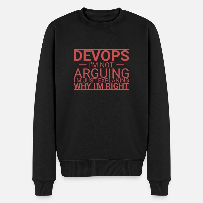 DevOps Arguing | Software Development" - Men's Premium Organic Jumper - black