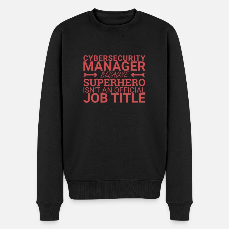 "Cybersecurity Manager Superhero | Cybersecurity" - Männer Premium Bio Pullover - Schwarz
